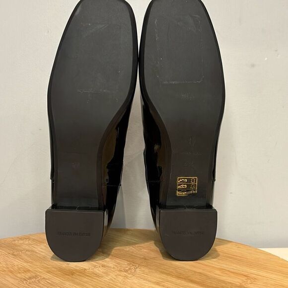 Frances Valentine Molly Patent Leather Square Toe Chelsea Boots Black Size 5.5 - - Picture 7 of 8